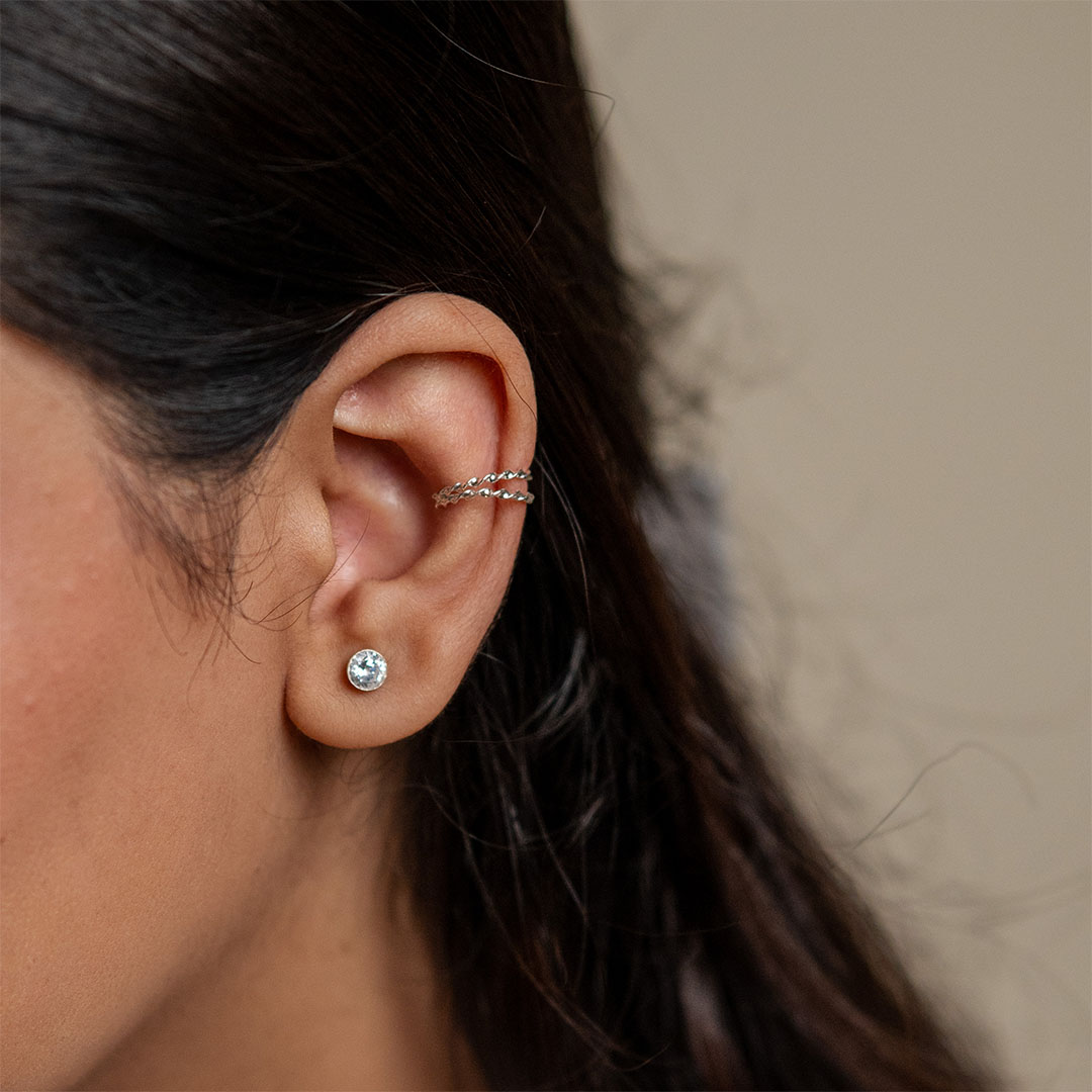 Silver Pechano Ear Cuff